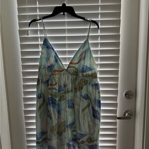 Abercrombie & Fitch watercolor-style floral print slip dress